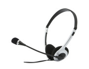 SVEN AP-010MV, Headphones with microphone, Volume control, 2.0m, Black/Silver